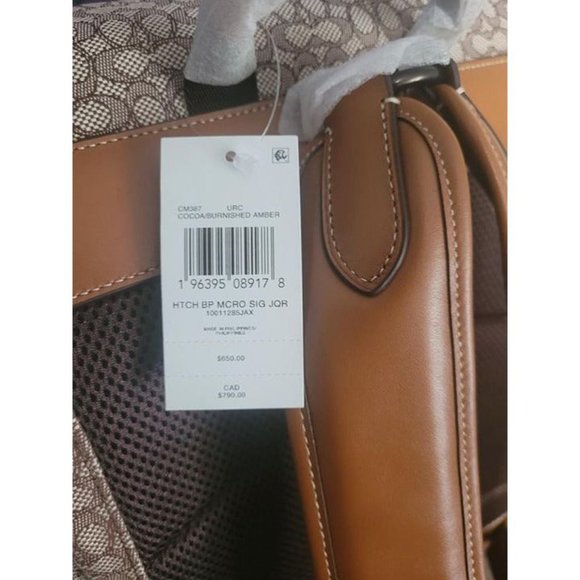 Coach Hitch Leather Monogram Backpack New w/ Tags - Picture 8 of 12